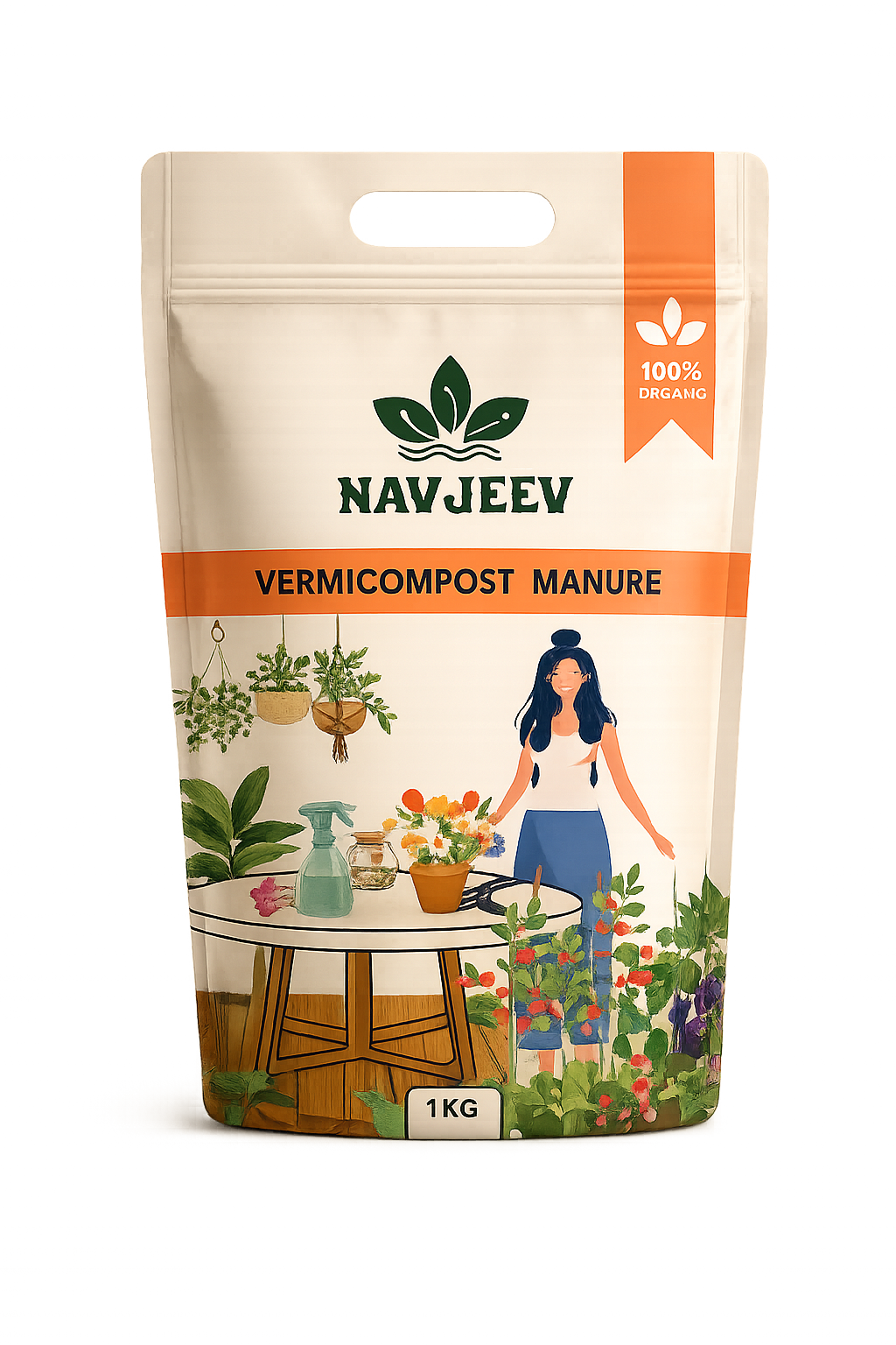 Navjeev Vermicompost 1 kg stand-up pouch